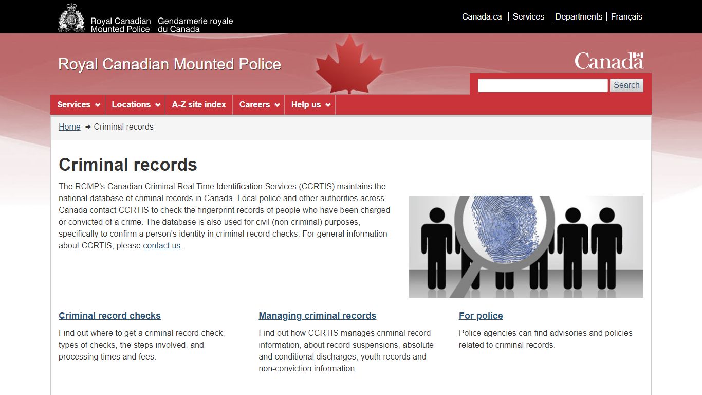 Criminal records | Royal Canadian Mounted Police